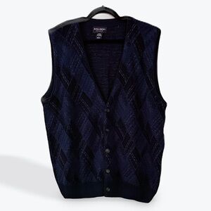 Navy Blue Knit Sweater Vest